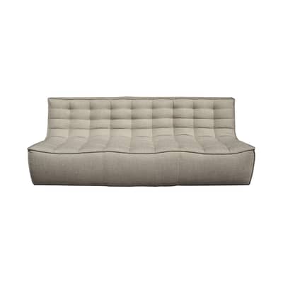 Canap&eacute; droit N701 tissu beige / 3 places - L 210 cm - Ethnicraft