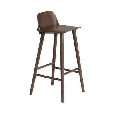 Chaise de bar Nerd bois naturel / H 75 cm - Muuto