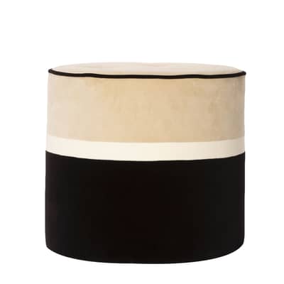 Pouf L&eacute;o Small / &Oslash; 42 x H 40 cm - Velours - Maison Sarah Lavoine