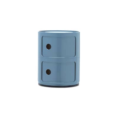 Rangement Componibili plastique bleu / 2 tiroirs - H 40 cm - Anna Castelli Ferrieri, 1968 - Kartell