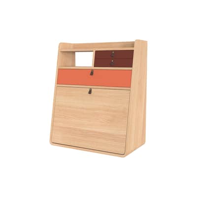 Secr&eacute;taire murale Gaston legno arancione / L 60 x H 72 cm - Hart&ocirc;