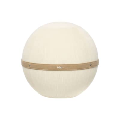 Pouf C&ocirc;tel&eacute; Regular blanc / Ergonomique - &Oslash; 55 cm&nbsp;/ Velours c&ocirc;tel&eacute; - BLOON PARIS