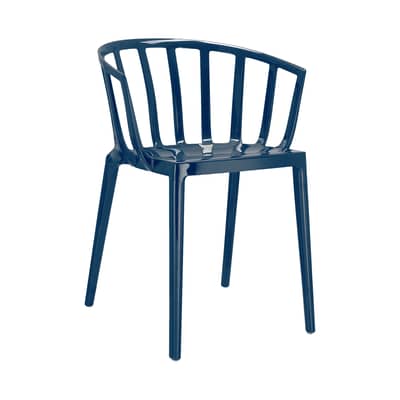 Fauteuil empilable Venice plastique bleu - Kartell