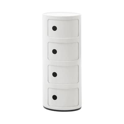 Rangement Componibili plastique blanc / 4 tiroirs - H 77 cm - Anna Castelli Ferrieri, 1968 - Kartell