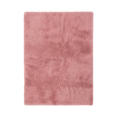 Tapis Fluffy rose / 150 x 240 cm - Laine tissée main - HK LIVING