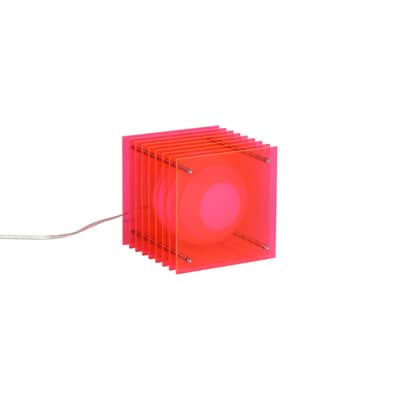 Lampe de table Lop Small Square plastique rose / Laur&eacute;at Archiproducts Design Award - BANG