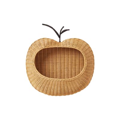 Wandablage Apple faser beige / Rattan - B 49.6 x H 52 cm - Ferm Living