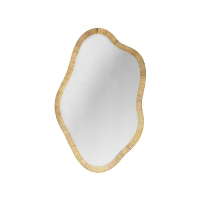 Specchio murale Ashlie vetro fibre beige / 50 x 80 cm - Rattan - Bloomingville