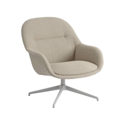 Fauteuil pivotant Fiber Lounge tissu gris - Muuto