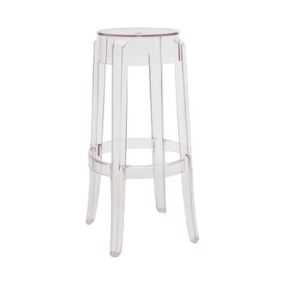 Stackable bar stool Charles Ghost Kartell H 65 cm - Plastic