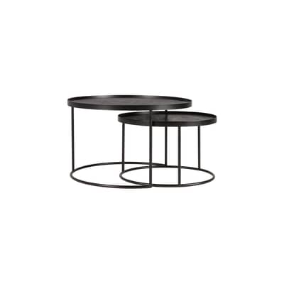 Tables gigognes  bois noir / &Oslash; 62 x H 38 cm + &Oslash; 49 x H 31 cm - Ethnicraft