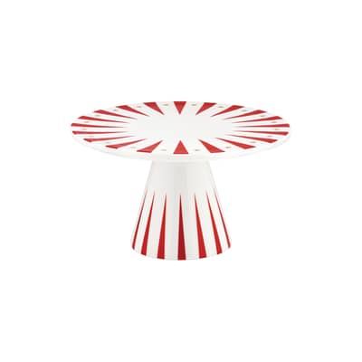 Plat &agrave; g&acirc;teau Delight c&eacute;ramique rouge / D&eacute;cor&eacute; &agrave; la main - &Oslash; 22 cm - Alessi