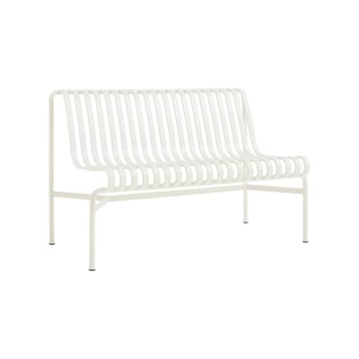 Bank mit Rückenlehne Palissade Dining metall weiß / Ohne Armlehnen - B 120 cm - Hay