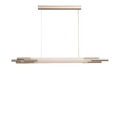 Suspension ORG Horizontal Small verre blanc / LED - L 130 cm - DCW éditions