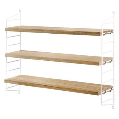 Etagère String® Pocket chêne & blanc / L 60 x H 50 cm - Réédition 1949 - String Furniture