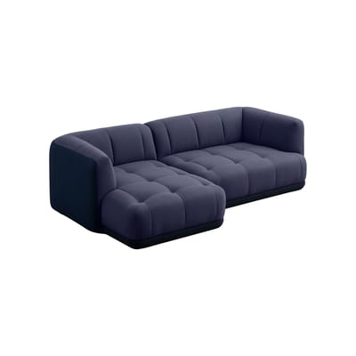 Canapé d'angle Quilton Duo tissu bleu (2 tissus contrastés) / Compo n° 19 Gauche - L 252,5 cm - Hay