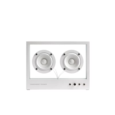 Enceinte Small Transparent Speaker / L 26 x H 20 cm - Verre trempé - Blanc transparent - Verre | Made In Design