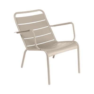 Fauteuil bas Luxembourg métal beige / Dossier incliné - Fermob