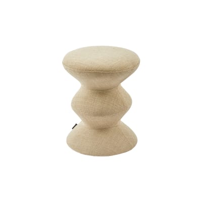 Tabouret rembourré Zig Zag Soft tissu beige