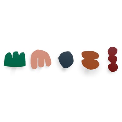 Patère Enri métal multicolore / Set de 5 - Presse citron
