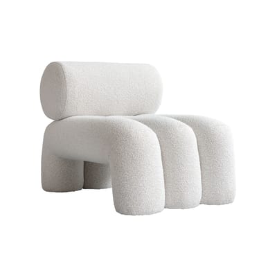 Fauteuil rembourré Foku blanc 