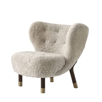 Fauteuil rembourré Little Petra VB1 tissu beige / 1938 - Peau de mouton / Edition limitée 2022 - &tradition
