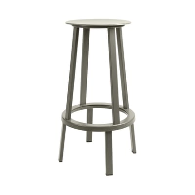 Tabouret haut pivotant Revolver Hay / H 75 cm - Gris - Métal | Made In Design