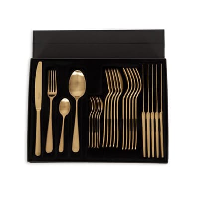 Ménagère  or métal / Coffret de 24 couverts dorés (6 personnes) - Maison Sarah Lavoine