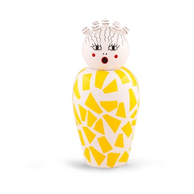 Vase Canopie Rosio céramique jaune / Avec couvercle - Seletti
