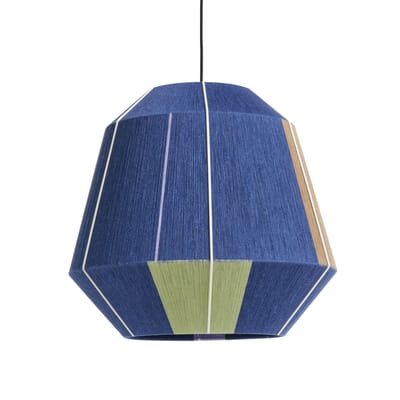 Abat-jour Bonbon Large tissu bleu / Ø 50 cm - Laine tissée main - Hay