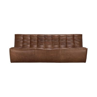 Canapé droit N701 cuir marron 