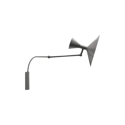 Applique avec prise MINI Lampe de Marseille métal gris by Le Corbusier / L 90 cm - Réédition 1954 - Nemo