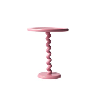 Table d'appoint Twister métal rose / Ø 46 x H 56 cm - Fonte aluminium - POLSPOTTEN