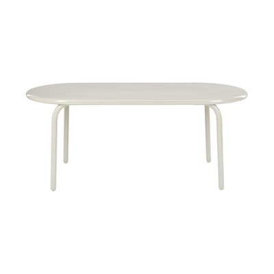 Table ovale Groove métal beige 