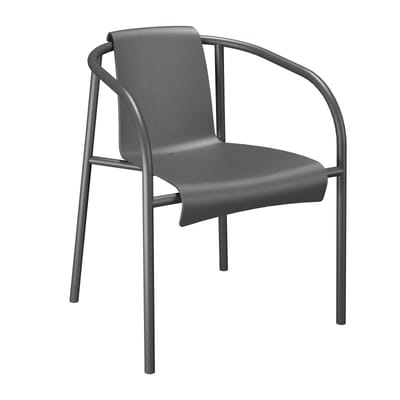 Fauteuil empilable Nami plastique gris 