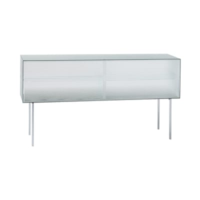 Buffet Commodore bas verre transparent / Verre quadrillé - L 180 x H 98 cm - Glas Italia