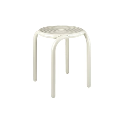 Tabouret Groove métal beige