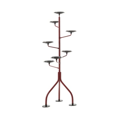Support pour pot de fleurs Albero métal rouge noir / Achille Castiglioni, 1983 - H 152 cm - Zanotta
