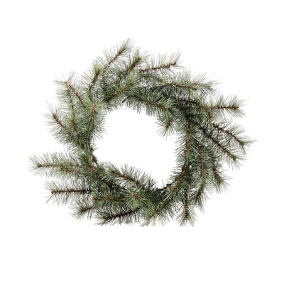 Couronne de Noël lumineuse Nature bois vert / LED - Ø 45 cm / Sapin artificiel - House Doctor