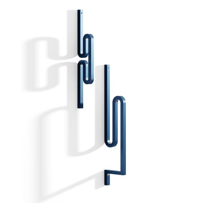 Patère Zag métal bleu / Set de 2 - La Chance