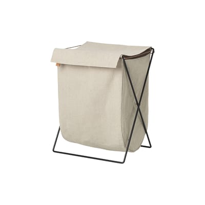 Panier à linge Herman tissu blanc beige / Pliable - Ferm Living