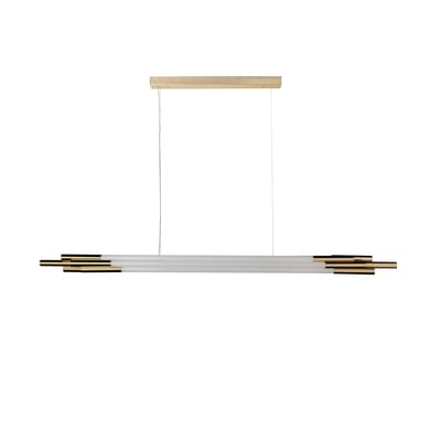 Suspension ORG Horizontal Medium verre blanc / LED - L 160 cm - DCW éditions