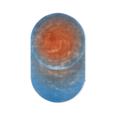 Tapis Optical  bleu orange / Ovale - 300 x 180 cm - Pols Potten