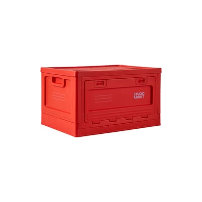 Scatola Box Large STUDIO ABOUT / 50 x 35.5 x H 29 cm - Impilabile - Rosso - Materiale plastico | Made In Design