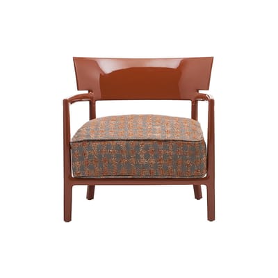 Fauteuil rembourré Cara INDOOR plastique tissu rouge orange - Kartell