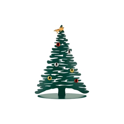 Décoration de Noël Bark Tree métal vert / H 45 cm - Sapin en acier + 6 aimants colorés - Alessi