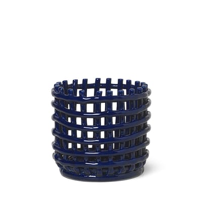Corbeille Ceramic Small céramique bleu / Ø 16 x H 14,5 cm - Fait main - Ferm Living