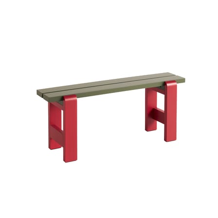 Banc Weekday Duo bois rouge multicolore vert / L 111 cm - Hay