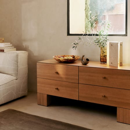 Buffet Kuben bois naturel / 4 tiroir - L 135 x P 45 x H 62.5 cm - Ferm Living