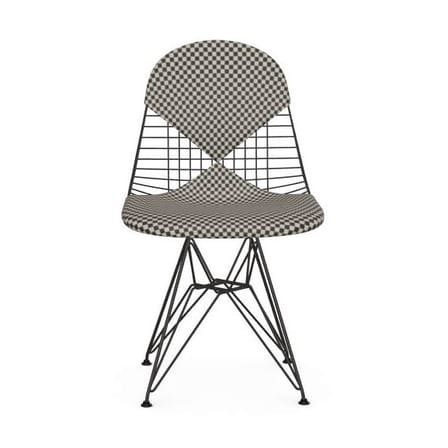 Chaise rembourrée Wire Chair DKR métal tissu noir / By Charles & Ray Eames, 1951 - Vitra